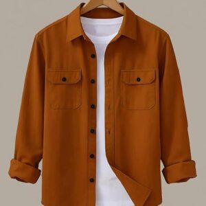 DEELMO Men’s Stylish Cotton Blend Casual Shirt || Full Sleeve Button-Down Shirt with Dual Flap Pockets || Comfortable Breathable Fabric || Perfect for Casual Office and Outing Wear